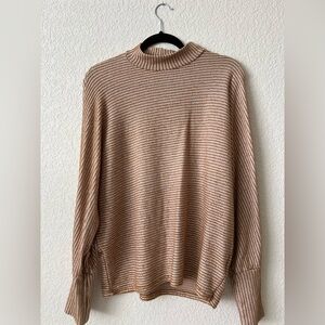 Urban Outfitters Tan and White Striped Knit